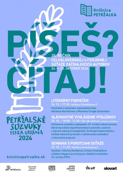 Vyhodnotenie jubilejného 35. ročníka celoslovenskej literárnej súťaže Petržalské súzvuky Ferka Urbánka 2024